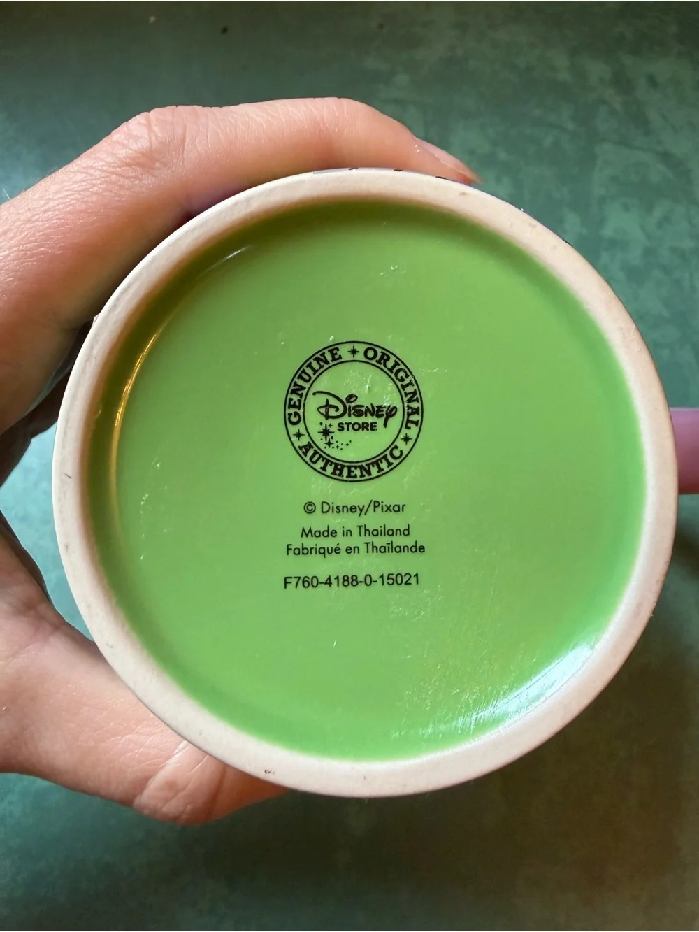 Disney Store Inside Out Fear Mug - “Sure You Wanna Do This?” Green Purple